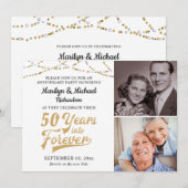Jubileum 50 JAAR IN FOREVER Gold Retro Kaart (Voorkant / Achterkant)