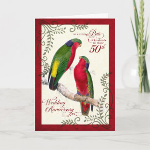 Jubileum 50e  Lorikeet papegaaien Kaart