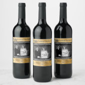 Jubileum 50ste huwelijksverjaardag | Goud Folie Wijn Etiket (Flessen)