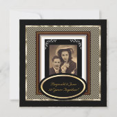 Jubileum 50ste huwelijksverjaardag zwart sepia gou kaart (Voorkant)