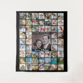 Jubileum 55 Fotocollage Herinneringen Achtergrond Wandkleed (Voorkant)