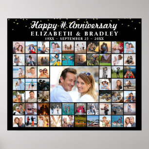 Jubileum 59 Foto Collage Confetti Persoonlijk Poster