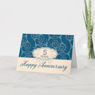 Jubileum 5 jaar werknemer - Blauwe zwendel Kaart