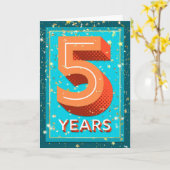 Jubileum 5 jaar werknemer - Vetnummers Kaart (Gele Bloem)