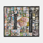 Jubileum 64 Foto Collage Uw Kleur Fleece Deken (Voorkant (Horizontaal))