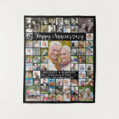 Jubileum 64 Foto Collage Uw Kleur Wandkleed (Voorkant)