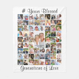 Jubileum 67 Foto Collage Aangepaste tekst Wit Fleece Deken