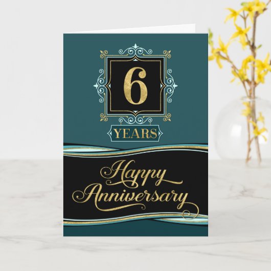 Jubileum 6 jaar Decoratief Formele Jade Kaart (Gele Bloem)