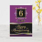 Jubileum 6 jaar Decoratieve formele kruimel Kaart (Gele Bloem)