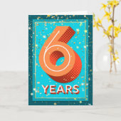 Jubileum 6 jaar werknemer - Vetnummers Kaart (Gele Bloem)