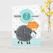 Jubileum 7 jaar Fun Sheep Kaart (Gele Bloem)