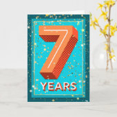 Jubileum 7 jaar werknemer - Vetnummers Kaart (Gele Bloem)