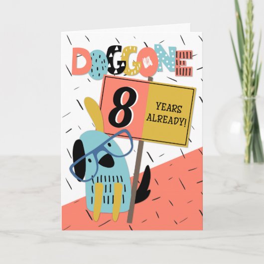 Jubileum 8 jaar Comic Dog Kaart (Voorkant)