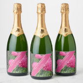 Jubileum 9de bruiloft, papaver sparkling wijnetiket (Flessen)