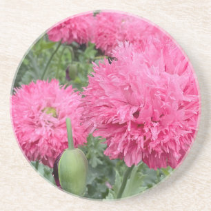 Jubileum 9de bruiloft, papaver zandsteen onderzetter