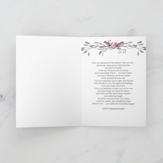 Jubileum aan Echtgenote personaliseren met Naam Kaart (Binnen)