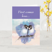 Jubileum aan ÉÉN IK VIND Tortelduifjes Kaart (Gele Bloem)