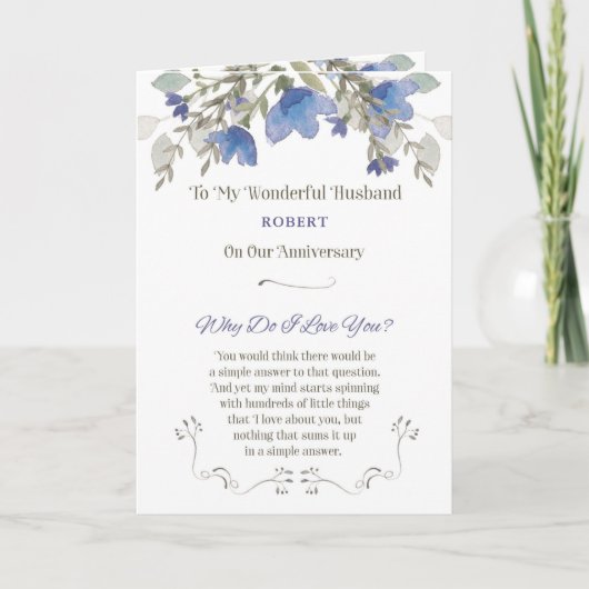 Jubileum aan Husband personaliseren met naam Kaart (Voorkant)