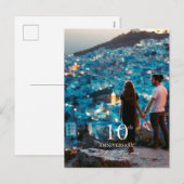 Jubileum aangepaste foto bruiloft chique wit lette feestdagenkaart (Voorkant / Achterkant)