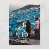 Jubileum aangepaste foto bruiloft chique wit lette feestdagenkaart (Voorkant)