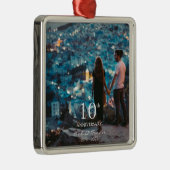 Jubileum aangepaste foto bruiloft chique wit lette metalen ornament (Rechts)