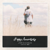 Jubileum aangepaste foto modern stijlvol bruiloft glazen onderzetter (Voorkant)