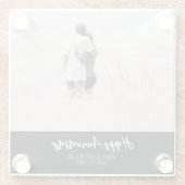 Jubileum aangepaste foto modern stijlvol bruiloft glazen onderzetter (Achterkant)