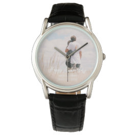 Jubileum aangepaste foto modern stijlvol bruiloft horloge