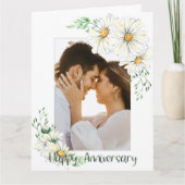 Jubileum Aangepaste foto White Daisies Kaart (Voorkant)