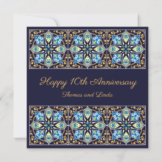 Jubileum aanpasbaar blauw Azulejos (Voorkant)