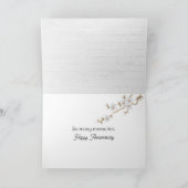 Jubileum Almond Blossom Love Text Kaart (Binnen)