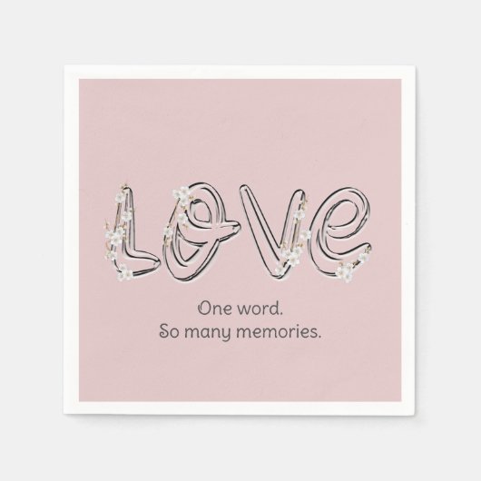 Jubileum Almond Blossom Love Text Servet (Voorkant)