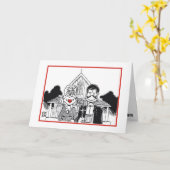 JUBILEUM: "AMERIKAANS GOTHIC" KAART (Gele Bloem)