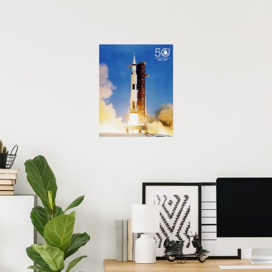Jubileum Apollo 11 Moon Landing, Saturn V: Poster (Thuiskantoor)