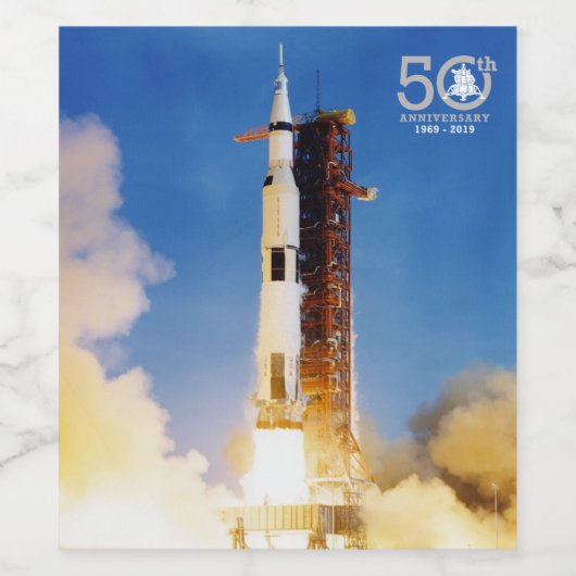 Jubileum Apollo 11 Moon Landing, Saturn V: Wijn Etiket (Enkel label)