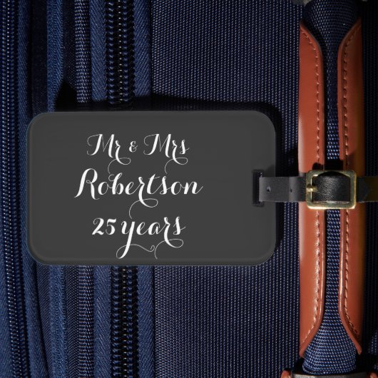 Jubileum bagagelabel 25 jaar getrouwd voor meneer (Voorkant Insitu 4)