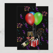 Jubileum ballonnen flesjesemmer celebratie bedankkaart (Voorkant / Achterkant)