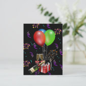 Jubileum ballonnen flesjesemmer celebratie briefkaart (Staand voorkant)