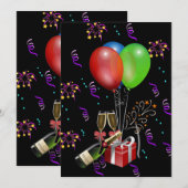 Jubileum ballonnen flesjesemmer celebratie kaart (Voorkant / Achterkant)