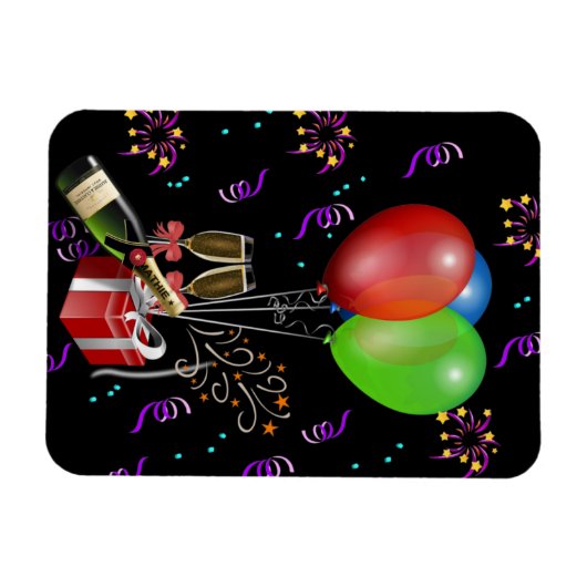 Jubileum ballonnen flesjesemmer celebratie magneet (Horizontaal)