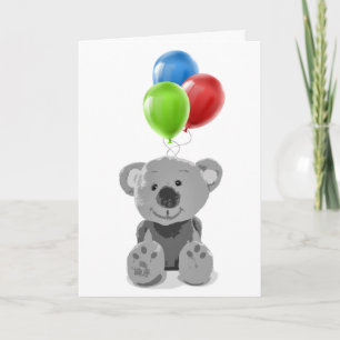 Jubileum ballonnen Romantic Cute Teddy Bear Feestdagen Kaart