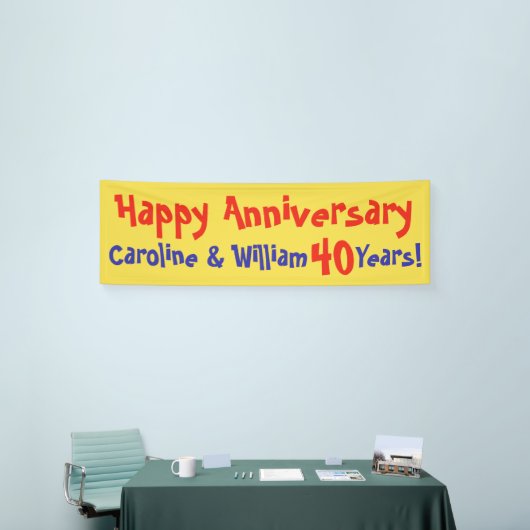 Jubileum banner met namen en jaren getrouwd (Beurs)