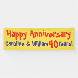 Jubileum banner met namen en jaren getrouwd