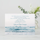 Jubileum Beach Ceremony Ocean Water Invitation Kaart (Staand voorkant)