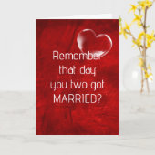 Jubileum belletje hart op rood leder kaart (Gele Bloem)