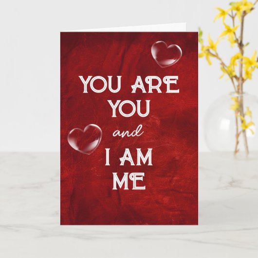 Jubileum belletje hart op rood leder kaart (Gele Bloem)