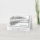 Jubileum beste wensen, twee vogeltjes met paraplu kaart (Achterkant)