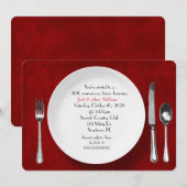 Jubileum-binnenpartij uitnodigt op rood kaart (Voorkant / Achterkant)