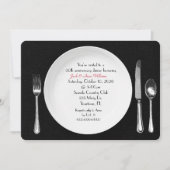 Jubileum-binnenpartij uitnodigt op zwart kaart (Voorkant)