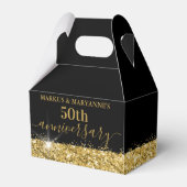 Jubileum Black Gold Glitter Confetti Bedankdoosjes (Voorkant Zijde)